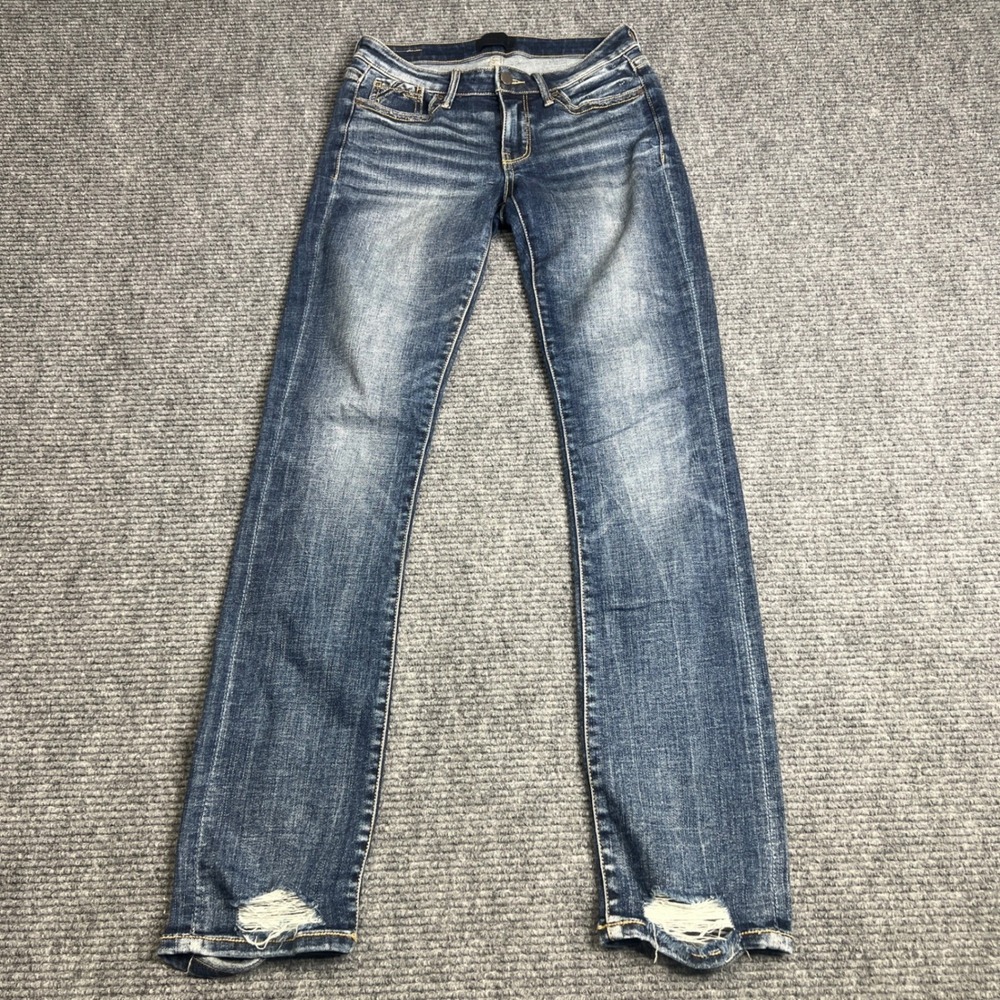 Buckle Black Fit No 53 Straight Leg Jeans Medium Wash Distressed 26x32 Womens